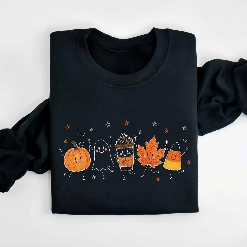 Halloween Coffee Sweatshirt, Cute Fall Shirt, Iced Coffee Lover Gift, Pumpkin Spice Latte T-Shirt, Spooky Season Drink Shirt, Autumn Tee