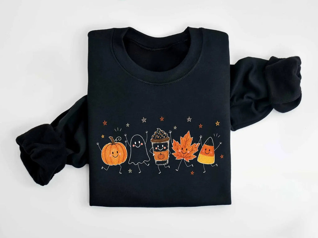 Halloween Coffee Sweatshirt, Cute Fall Shirt, Iced Coffee Lover Gift, Pumpkin Spice Latte T-Shirt, Spooky Season Drink Shirt, Autumn Tee