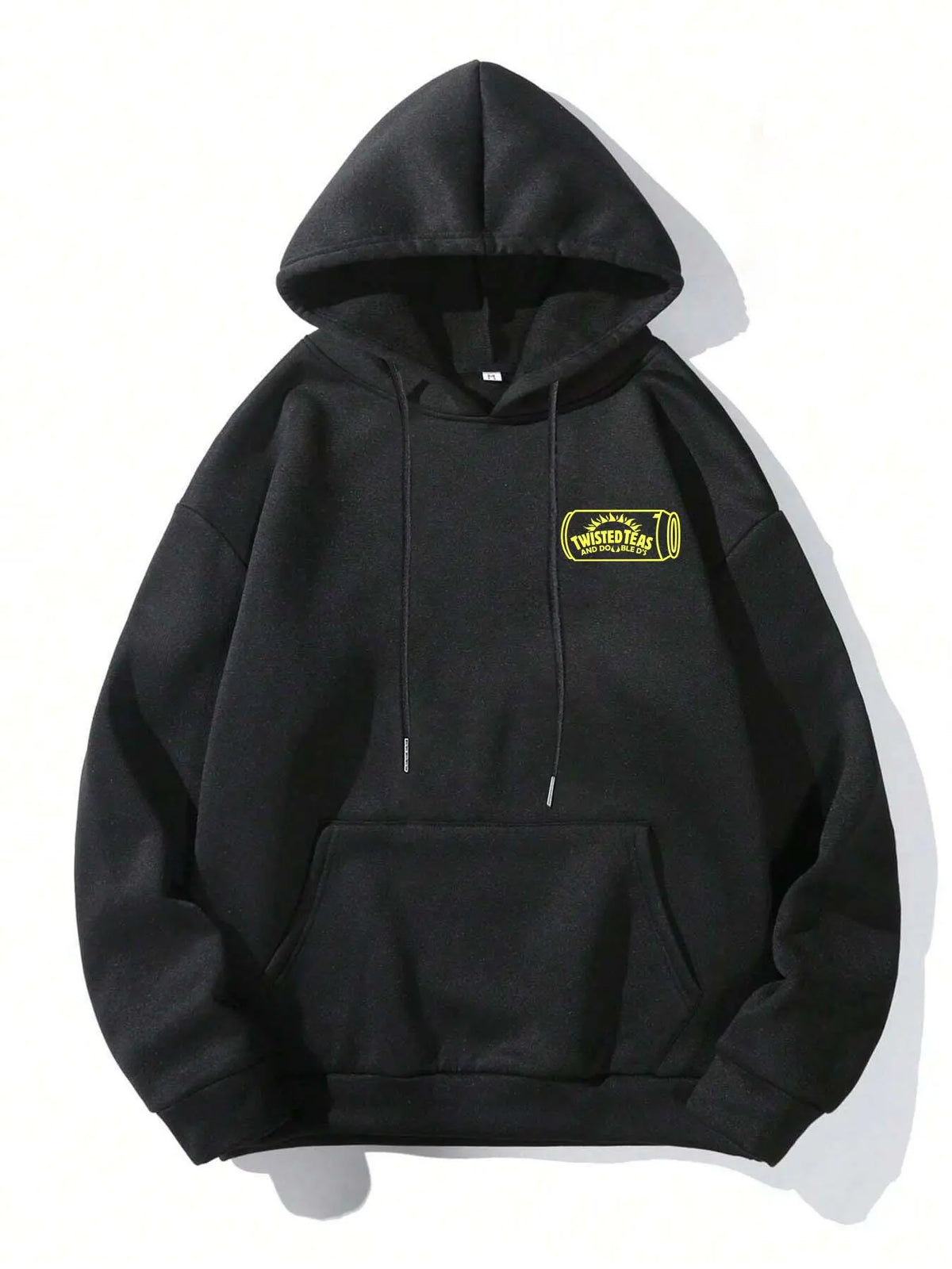 Unisex Letter Print Drop Shoulder Longsleeves Drawstring Hoodie Pullover, Loose Casual Punk Long Sleeve Hooded Sweatshirt for Fall & Winter, Men's Clothes for Daily Wear, Mens Clothing, Vintage Clothing, Graphic Sweatshirt, Printed Hoodies